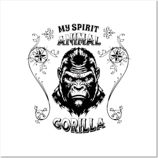 Mystical Gorilla Spirit - Majestic Animal Aura Posters and Art